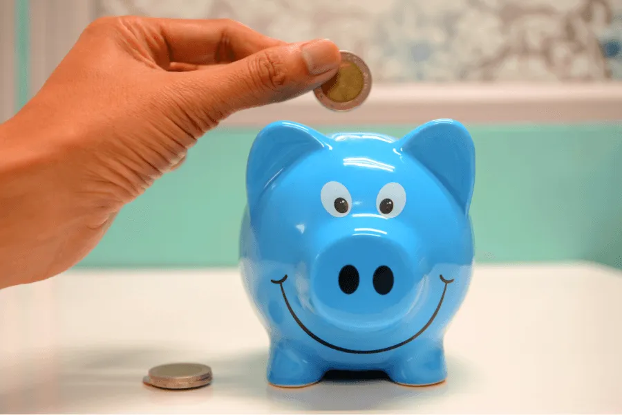 Boost your income - blue piggy bank