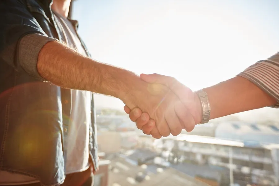 Two people shaking hands