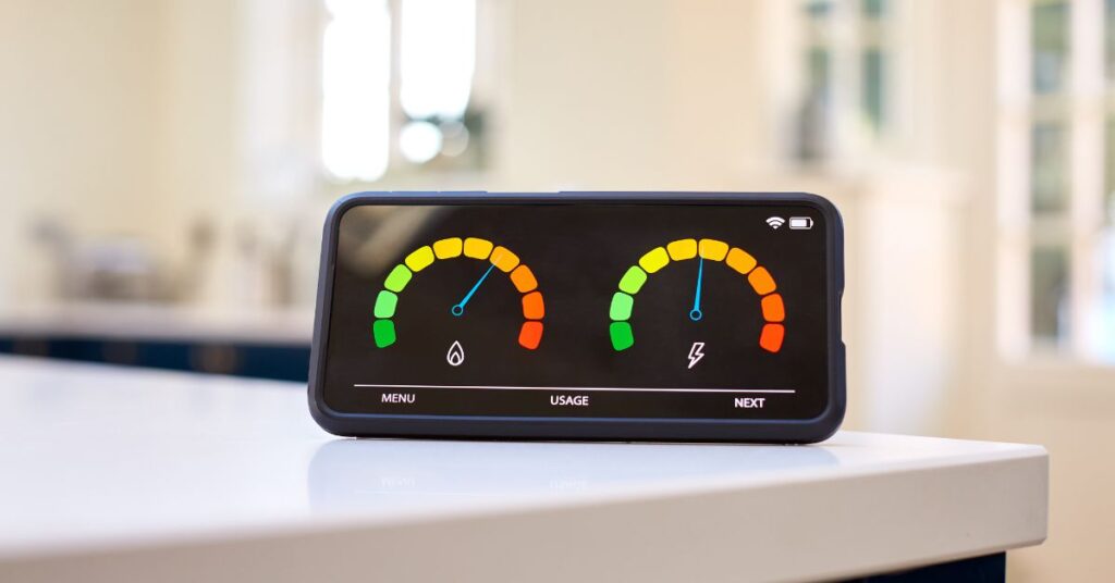 energy smart metre on kitchen table