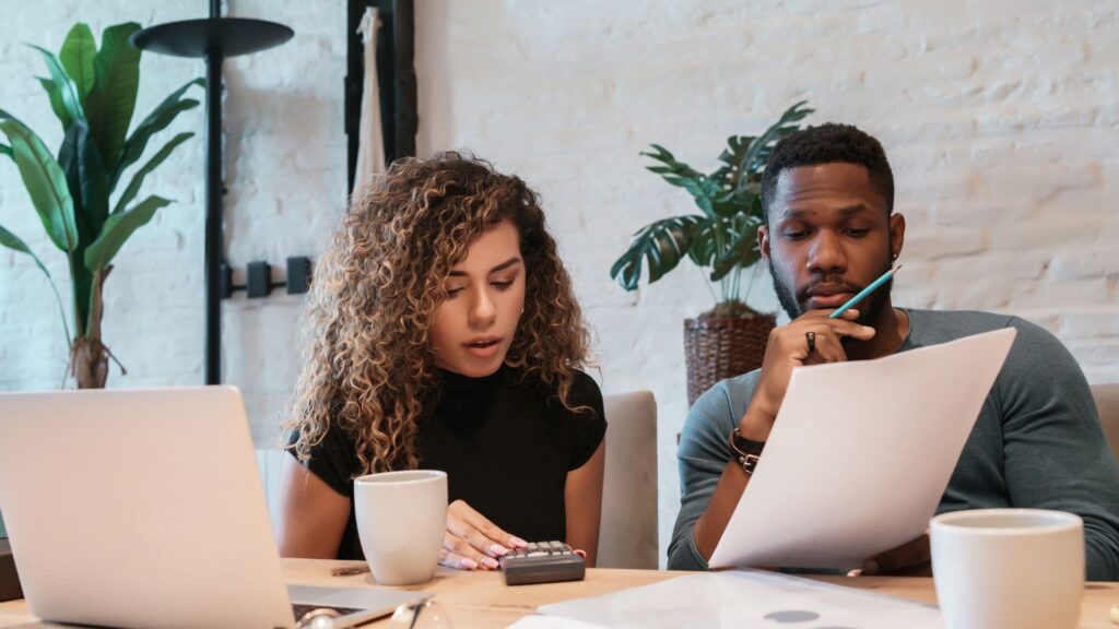 couple looking at their finances together