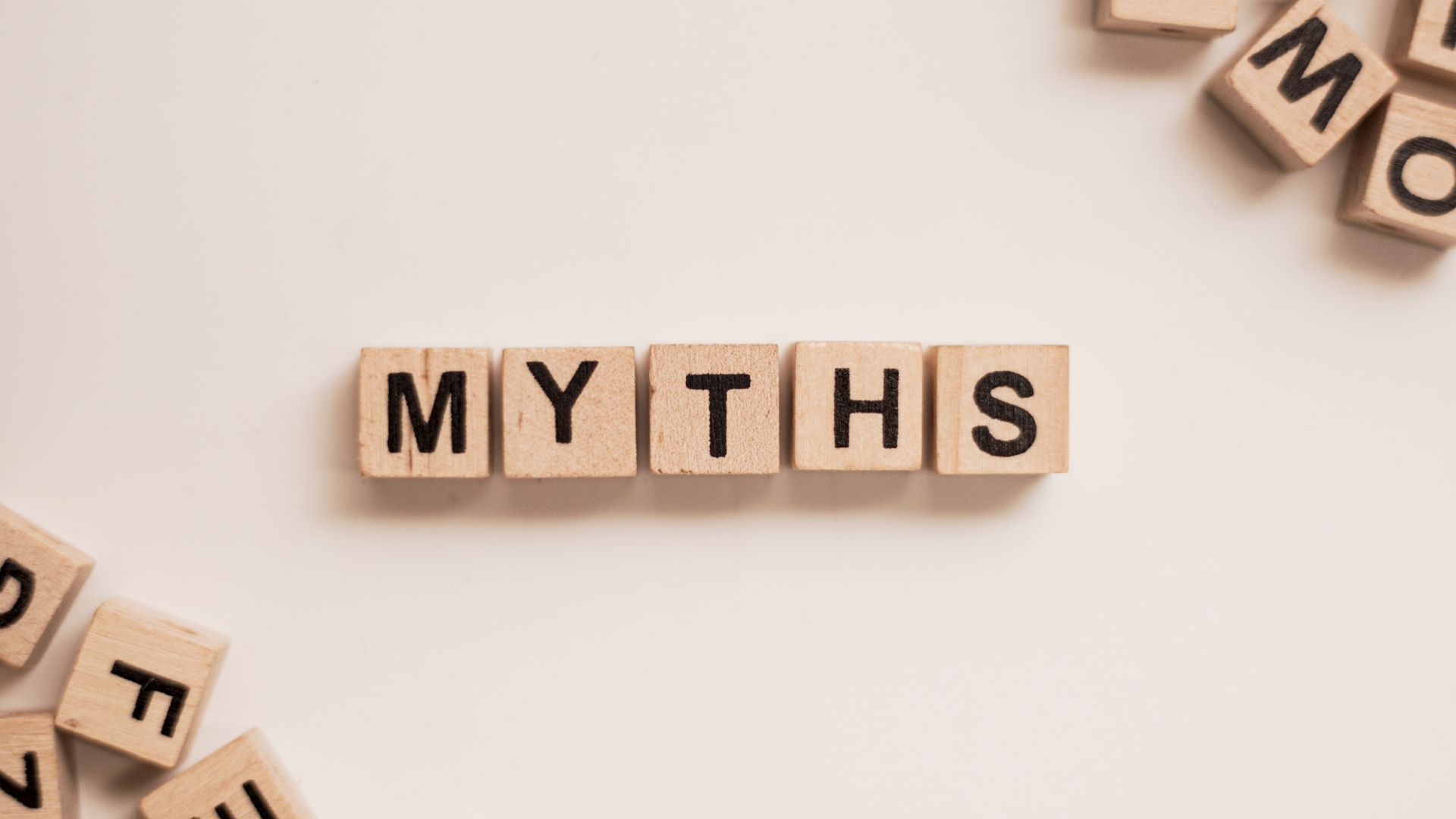 tile letters that spell out the word myths