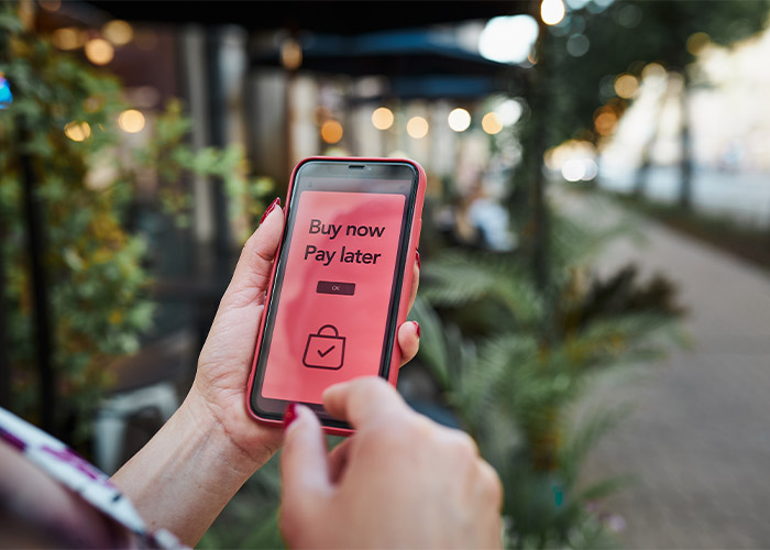 Buy Now Pay Later screen on a smartphone