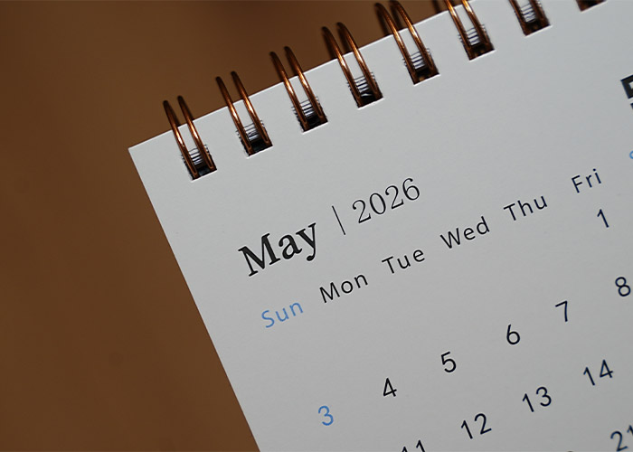 a calendar showing May 2026, a 5 week month